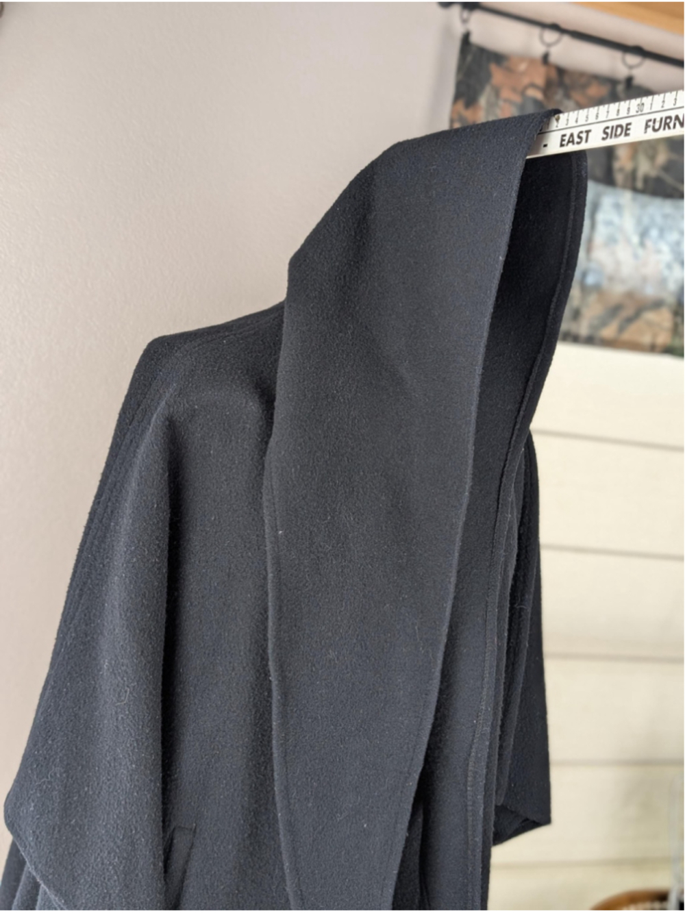 Vintage Forecaster Black Wool Cape Coat – Hooded Cape – Made in USA – Late 1970s - Picture 10 of 14